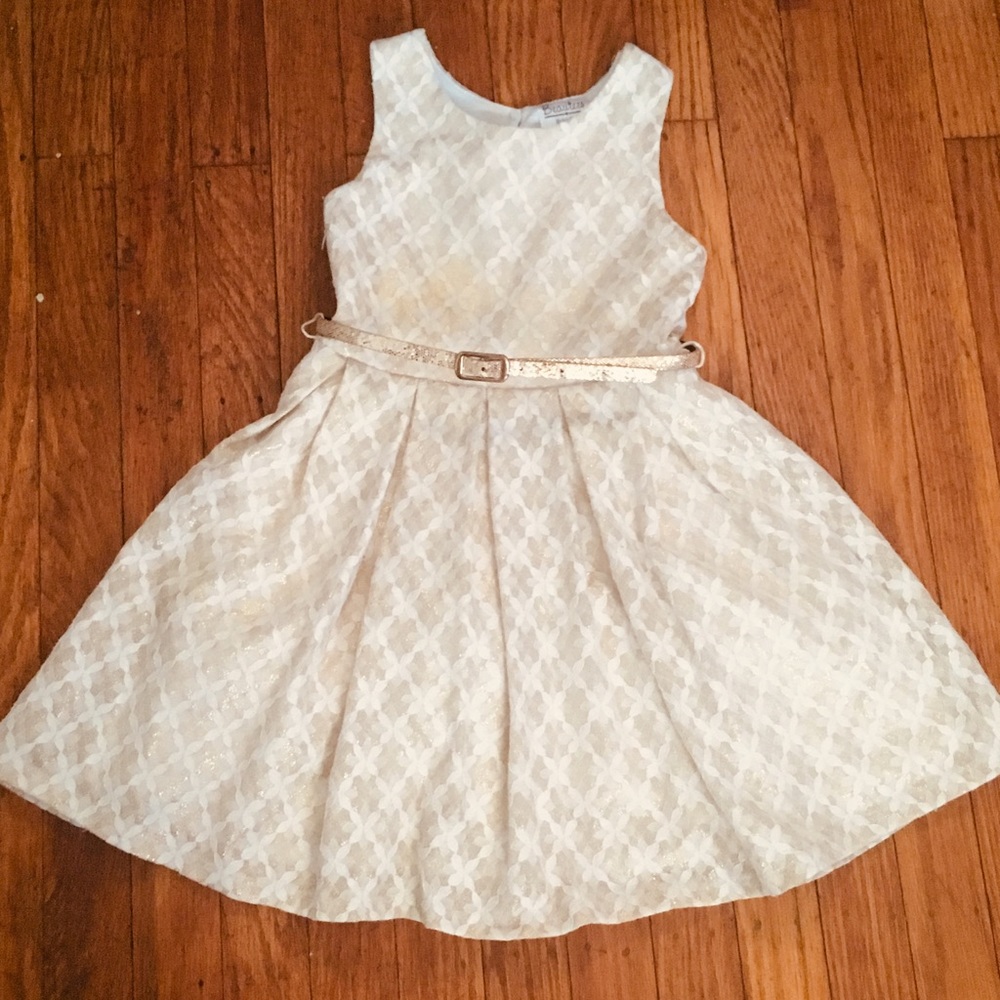 Girl’s Holiday Party Gold Dress